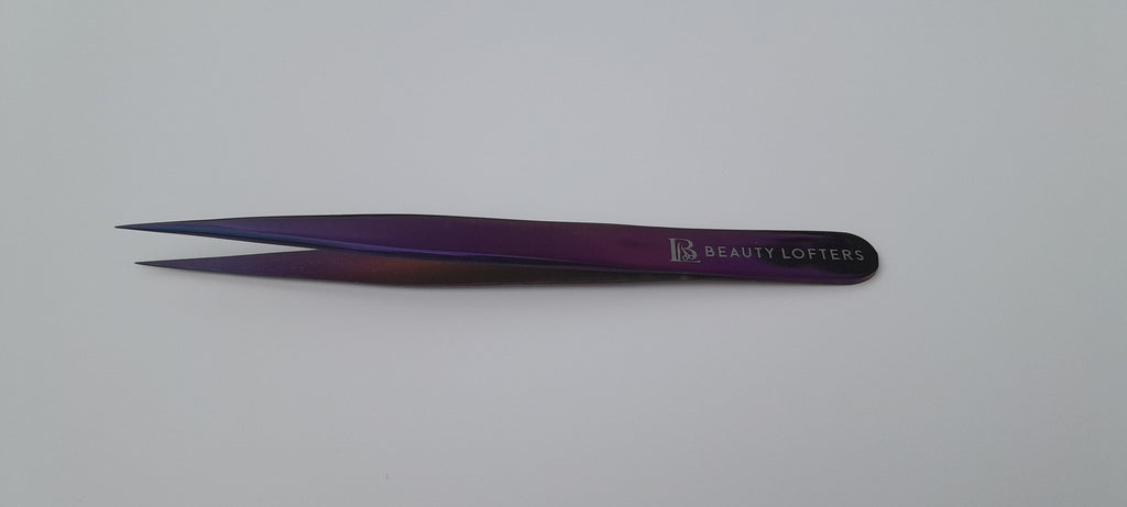 Beauty Lofters straight isolation plasma purple tweezer side view