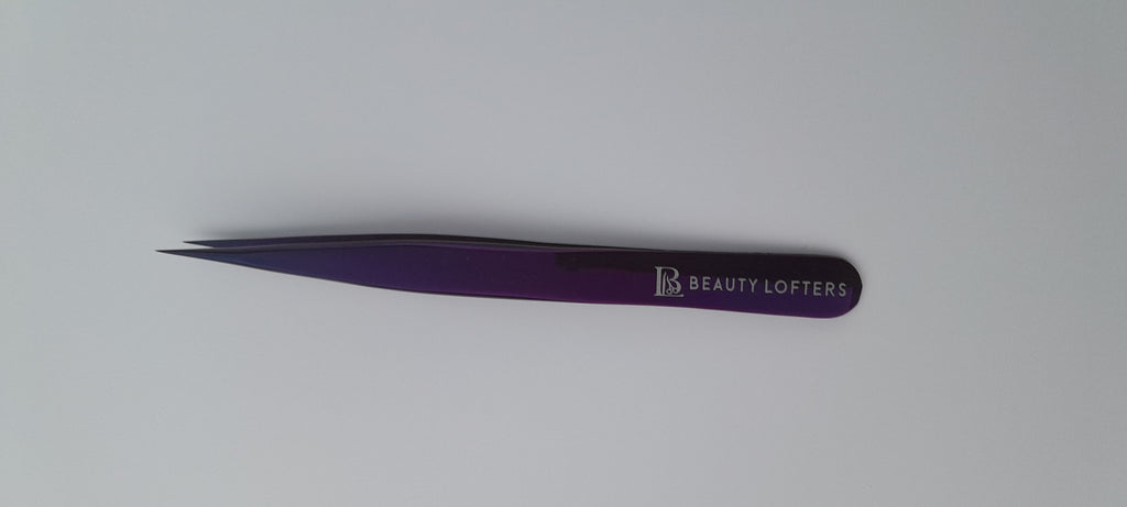 Beauty Lofters straight isolation plasma purple tweezer angled view