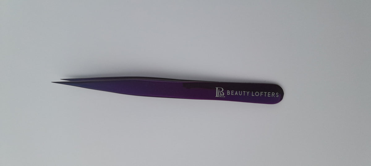Beauty Lofters straight isolation plasma purple tweezer angled view